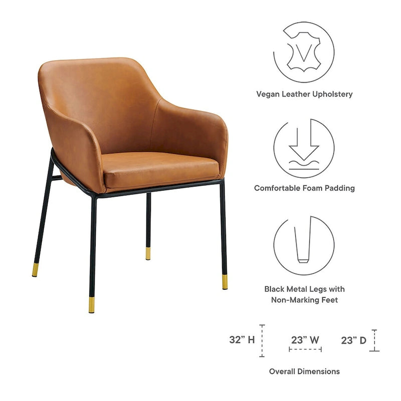 Jovi Vegan Leather Dining Chair Set of 2 - N/A