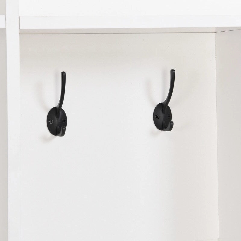 66.9 W Hall Tree with Storage Bench,Cube Storage,Shelves and 8 Hooks