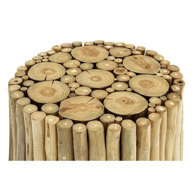 Teak Wood Handmade Side End Accent Table with Stick Cluster Design - Brown - Roche River Decor